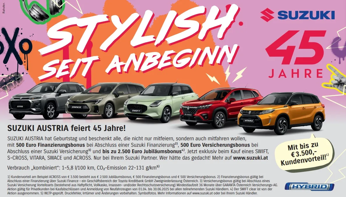 SUZUKI AUSTRIA feiert 45 Jahre!
